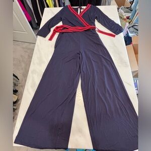 NWT Boden Isla Wrap Nautical Style Jersey Jumpsuit (US 4R, UK 8R)